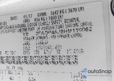 2017 Ford Fiesta S from USA, damaged, VIN 3FADP4AJ8HM110062